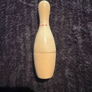 Miniature Cream Bowling Pin vintage KEM Cigarette lighter